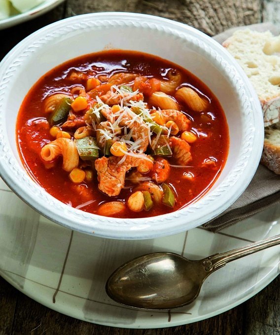 Итальянский томатный суп с индейкой